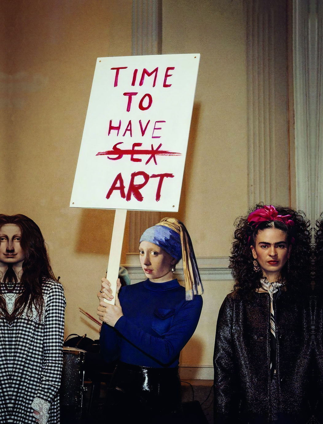 Time To Have Art Girl With The Pearl Frida Kahlo Modern Pop Art Wall Decor Print - xonomax