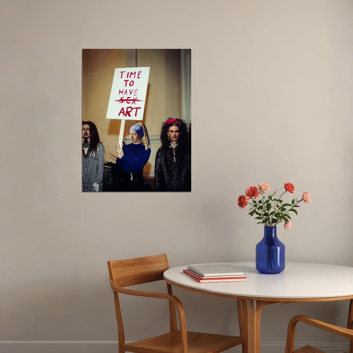 Time To Have Art Girl With The Pearl Frida Kahlo Modern Pop Art Wall Decor Print - xonomax