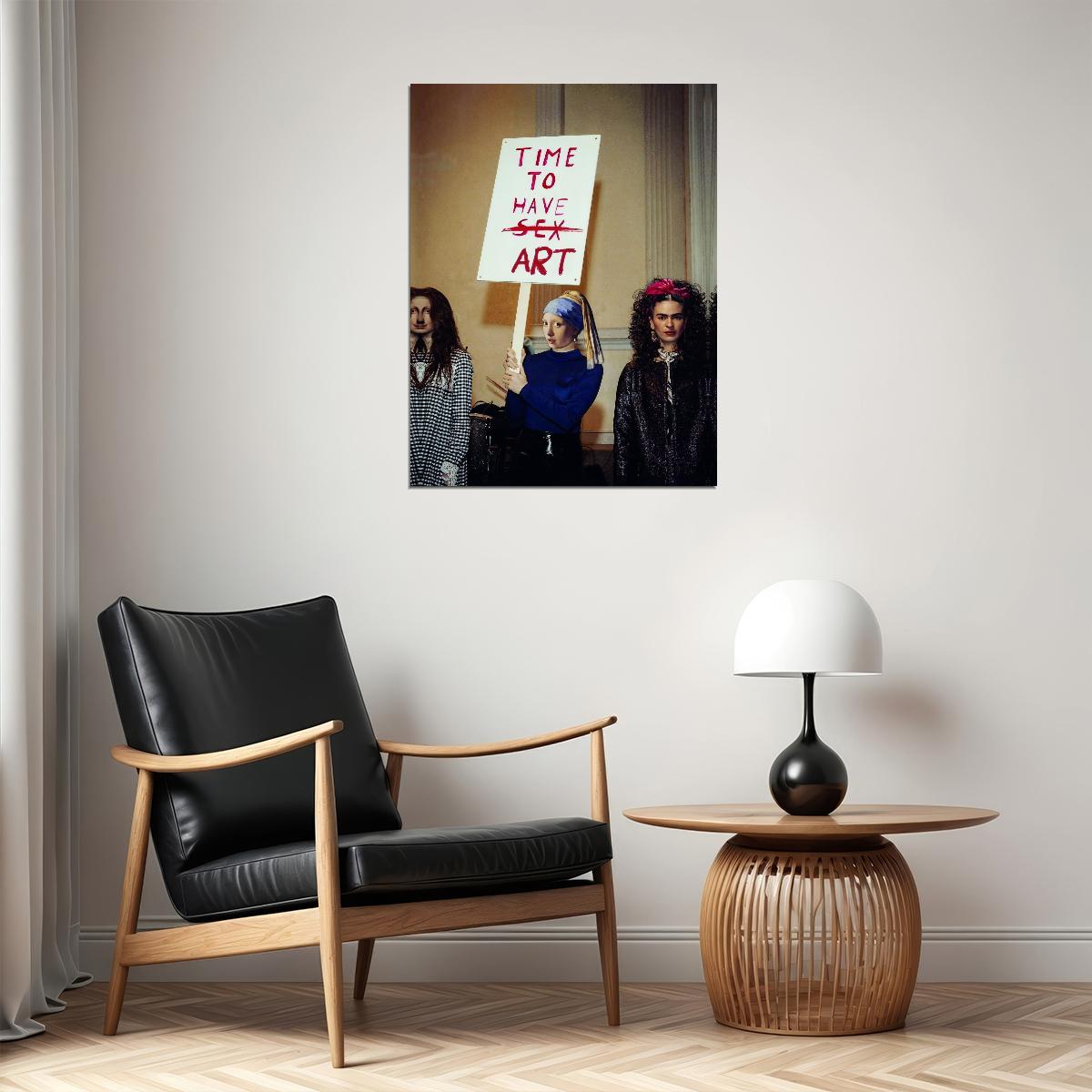 Time To Have Art Girl With The Pearl Frida Kahlo Modern Pop Art Wall Decor Print - xonomax