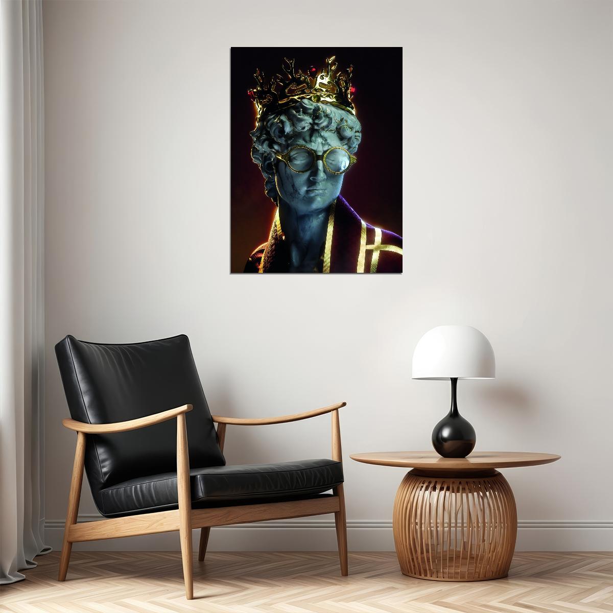 Michelangelo David Harry David Potter Statue Golden Sculpture Aesthetic Pop Art Modern Poster - xonomax