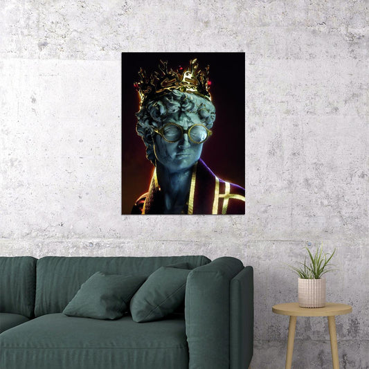 Michelangelo David Harry David Potter Statue Golden Sculpture Aesthetic Pop Art Modern Poster - xonomax