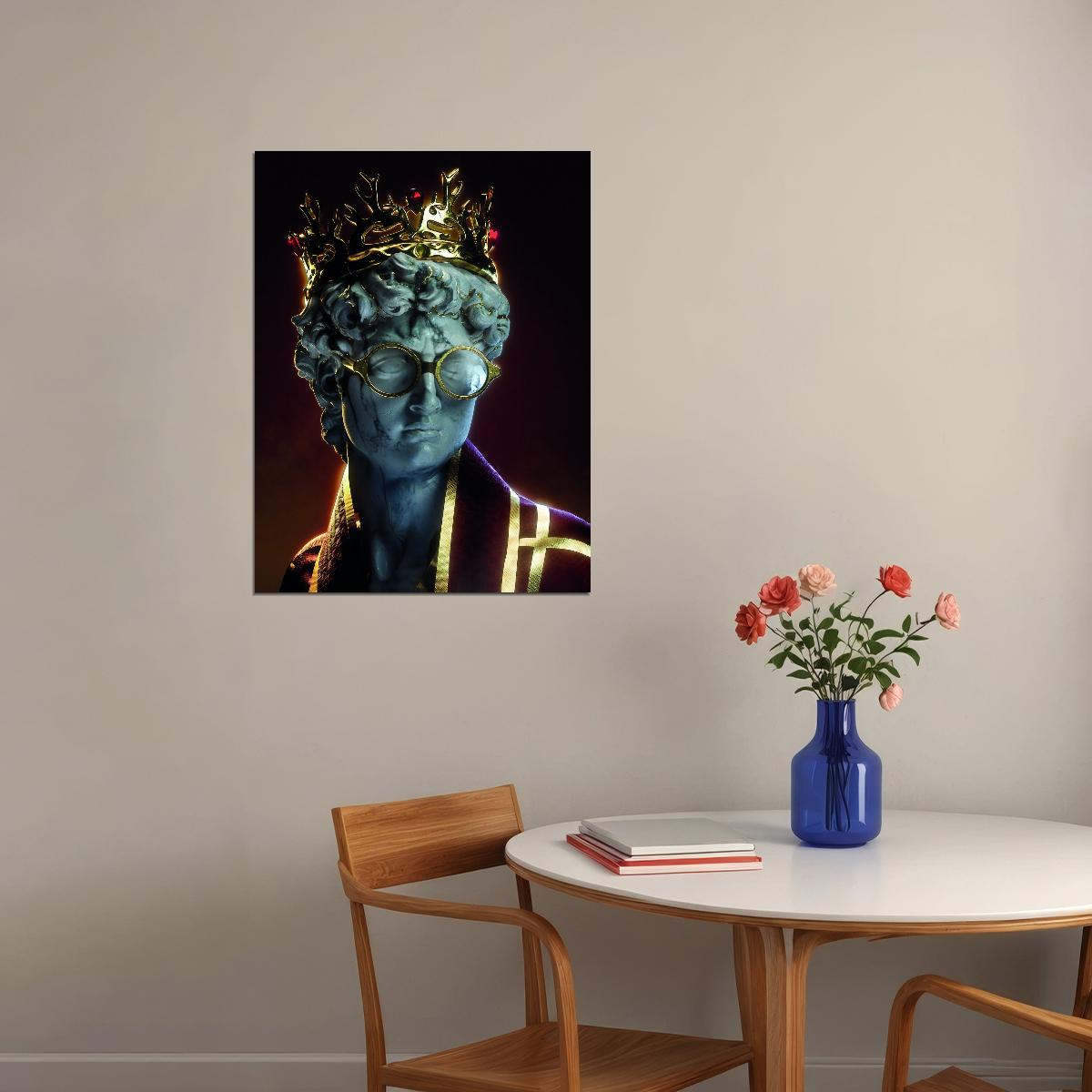 Michelangelo David Harry David Potter Statue Golden Sculpture Aesthetic Pop Art Modern Poster - xonomax