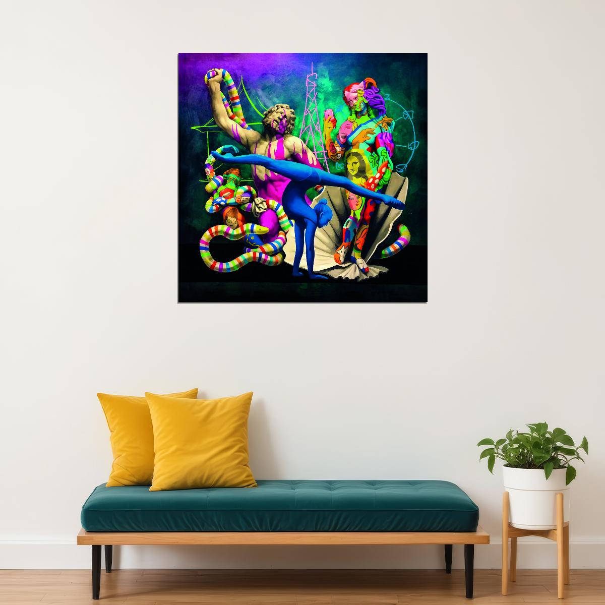 Bold Pop Art Surrealism Poster Iconic Brands Famous Characters Modern Pop Culture Artwork Pop Art Poster - xonomax