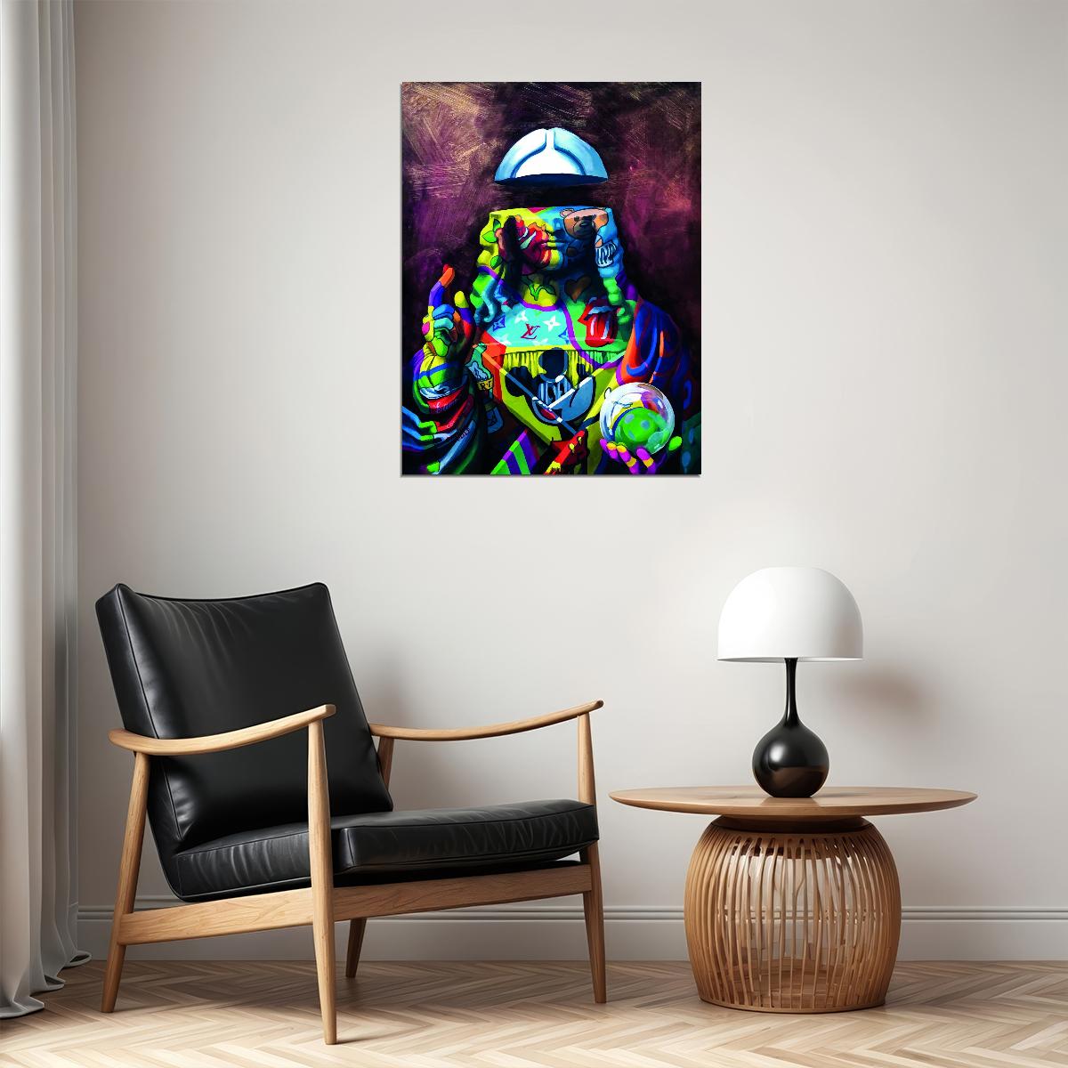 Jesus Street Graffiti Pop Art Poster Iconic Masterpiece Reimagined Bold Colors Modern Pop Culture - xonomax