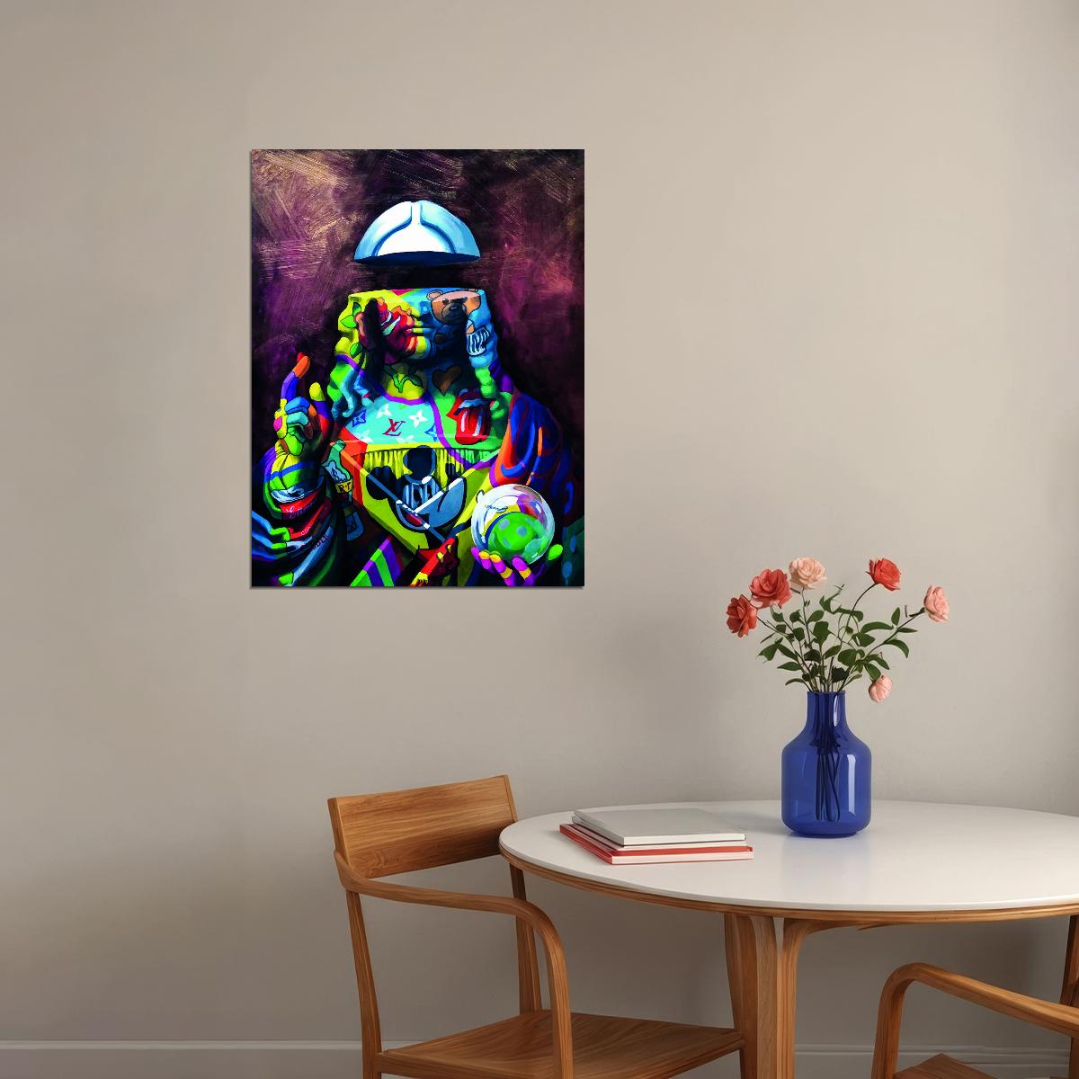 Jesus Street Graffiti Pop Art Poster Iconic Masterpiece Reimagined Bold Colors Modern Pop Culture - xonomax