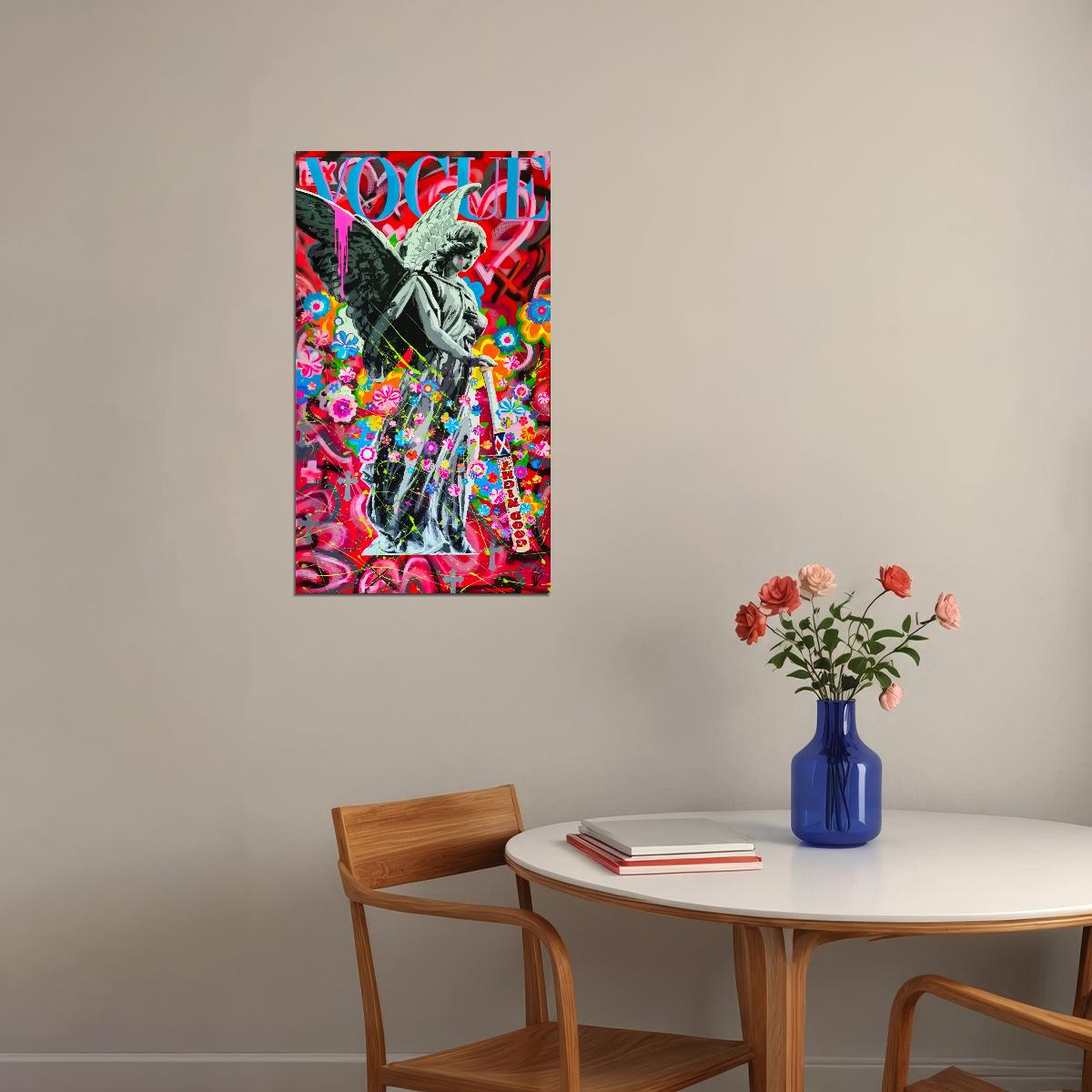 Abstract Street Angel Art Poster Graffiti Style Wall Decor Vibrant Entrepreneur Hustle Wall Art Modern Wall Print - xonomax
