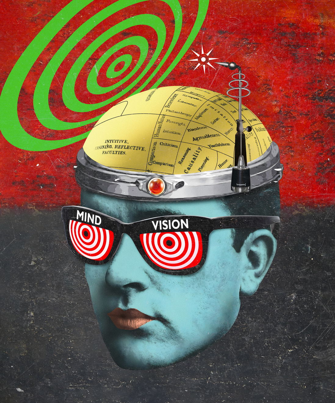 Retro Man With Glasses X–Ray Specs Retro Mind Control Art Poster Visionary Wall Decor Modern Pop Art Swag Style Motivational Wall Print - xonomax