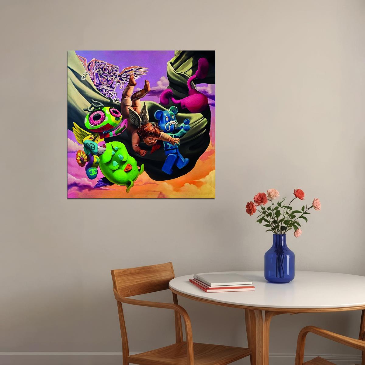Surreal Graffiti Art Poster Dreamlike Cartoon Wall Decor Modern Pop Art Style Swag Wall Print - xonomax