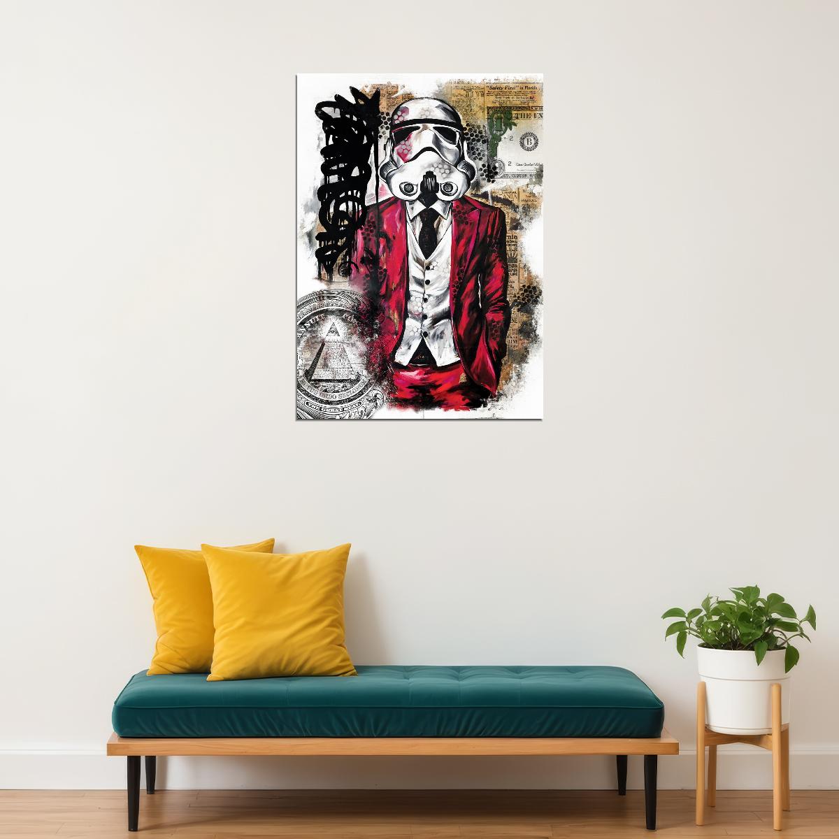 Star Wars Stormtrooper in Pink Suit Art Poster Graffiti Street Style Wall Decor Modern Swag Pop Art Motivational Wall Print - xonomax