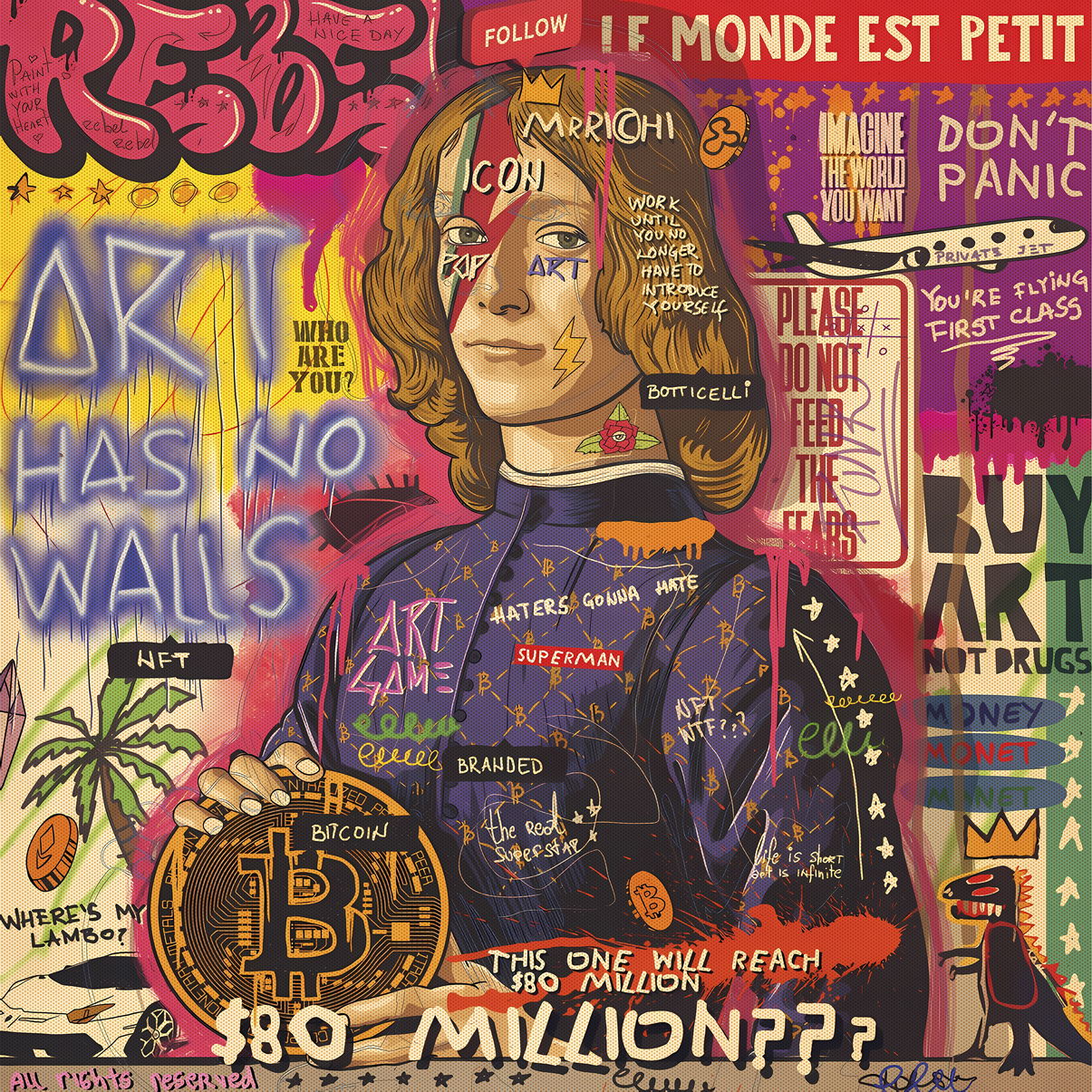 Art Has No Walls Graffiti Poster Pop Art Cultural Statement Modern Wall Art - xonomax