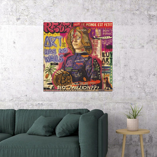Art Has No Walls Graffiti Poster Pop Art Cultural Statement Modern Wall Art - xonomax