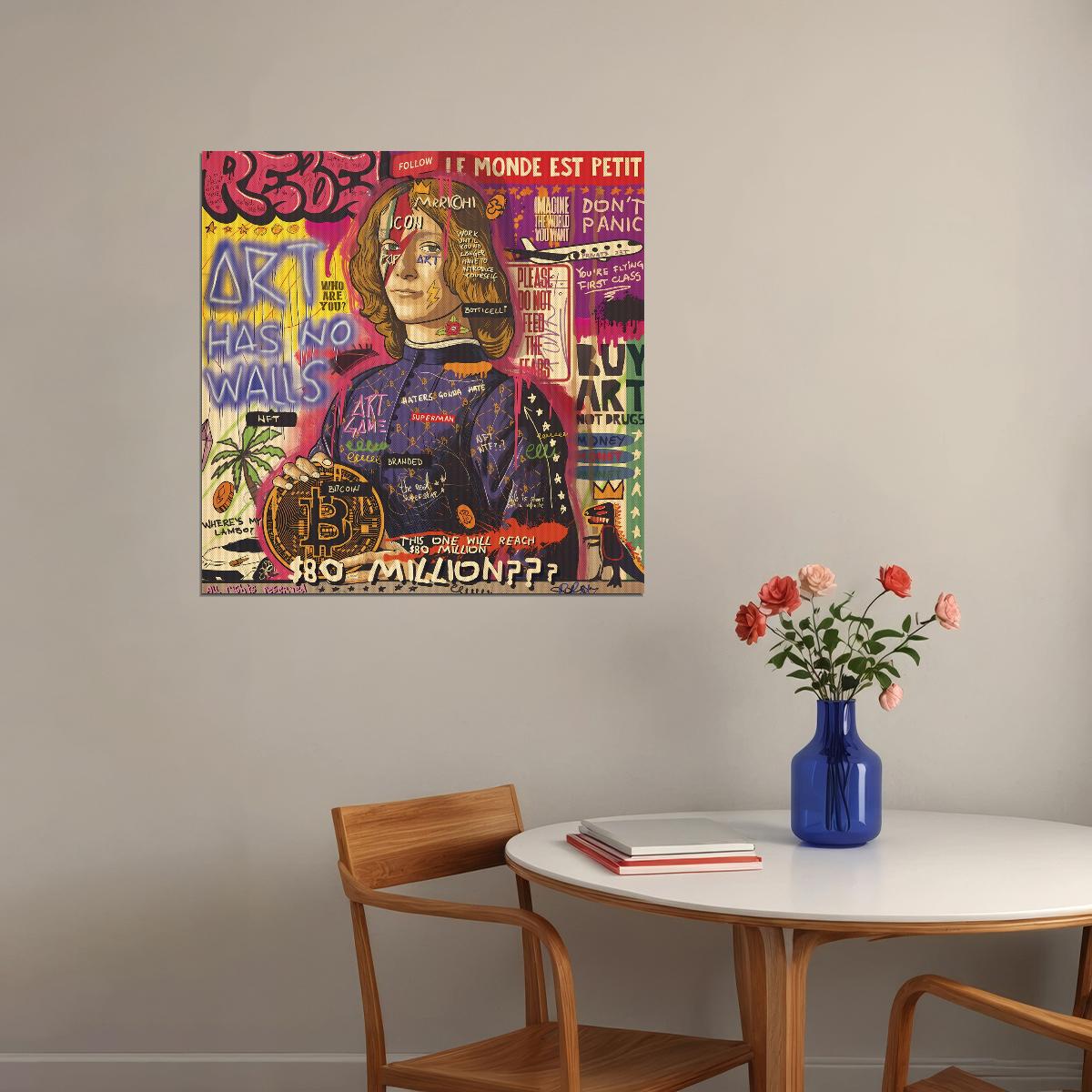 Art Has No Walls Graffiti Poster Pop Art Cultural Statement Modern Wall Art - xonomax