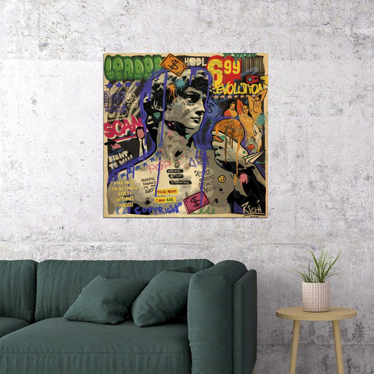 David Sculpture Graffiti Pop Art Poster Modern Michelangelo Tribute Street Art Print - xonomax