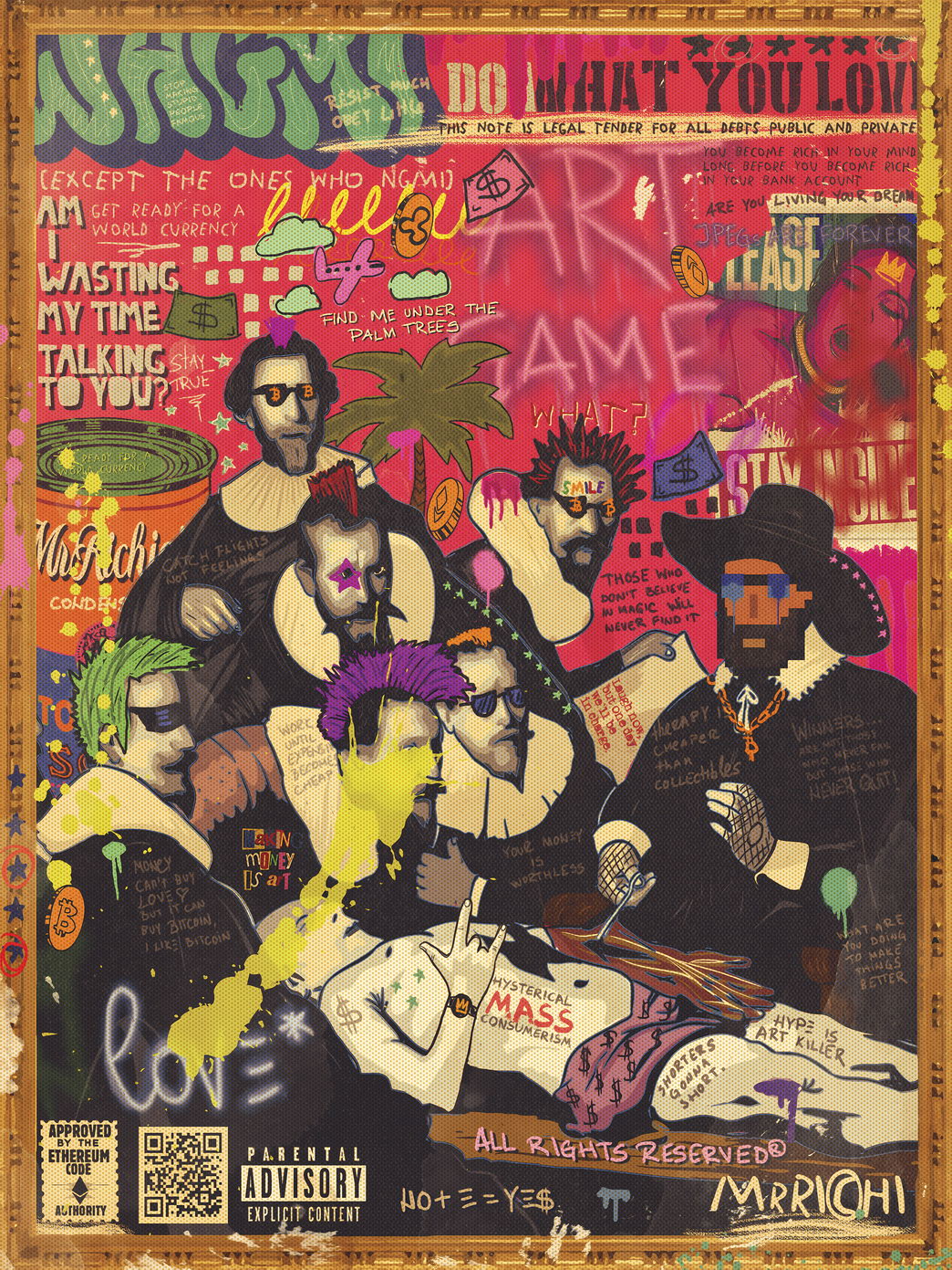 Boy Band Graffiti Pop Art Poster Vintage Magazine Collage Music Group Print - xonomax