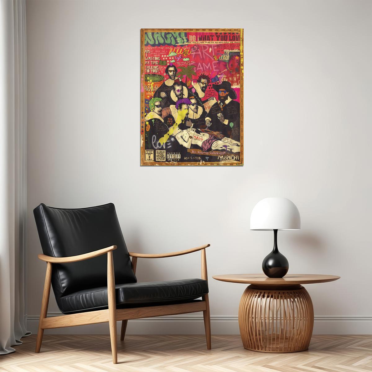 Boy Band Graffiti Pop Art Poster Vintage Magazine Collage Music Group Print - xonomax