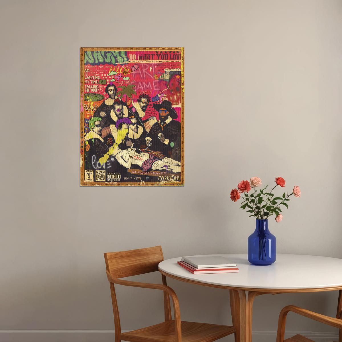 Boy Band Graffiti Pop Art Poster Vintage Magazine Collage Music Group Print - xonomax