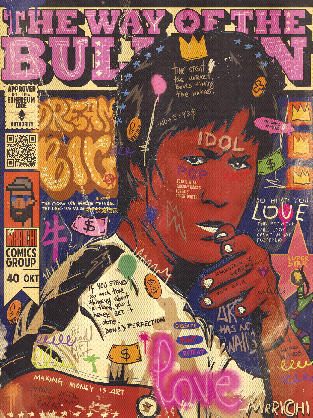 Bruce Lee The Way of the Dragon Pop Art Poster Graffiti Martial Arts Inspirational Print - xonomax