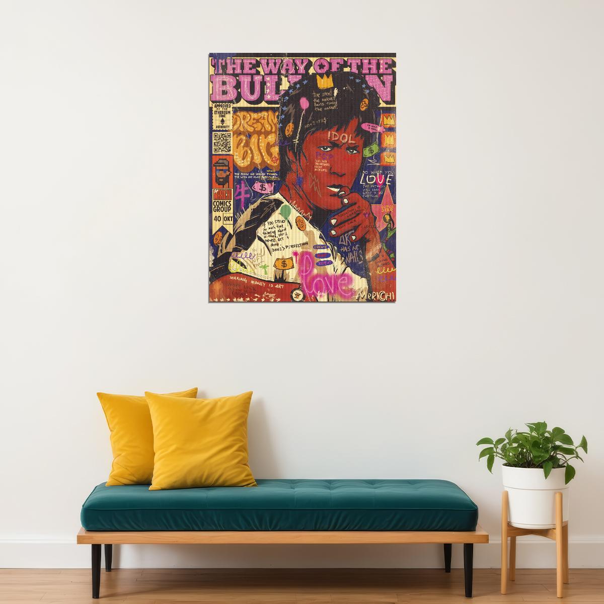Bruce Lee The Way of the Dragon Pop Art Poster Graffiti Martial Arts Inspirational Print - xonomax