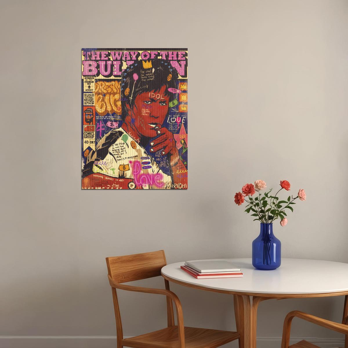 Bruce Lee The Way of the Dragon Pop Art Poster Graffiti Martial Arts Inspirational Print - xonomax