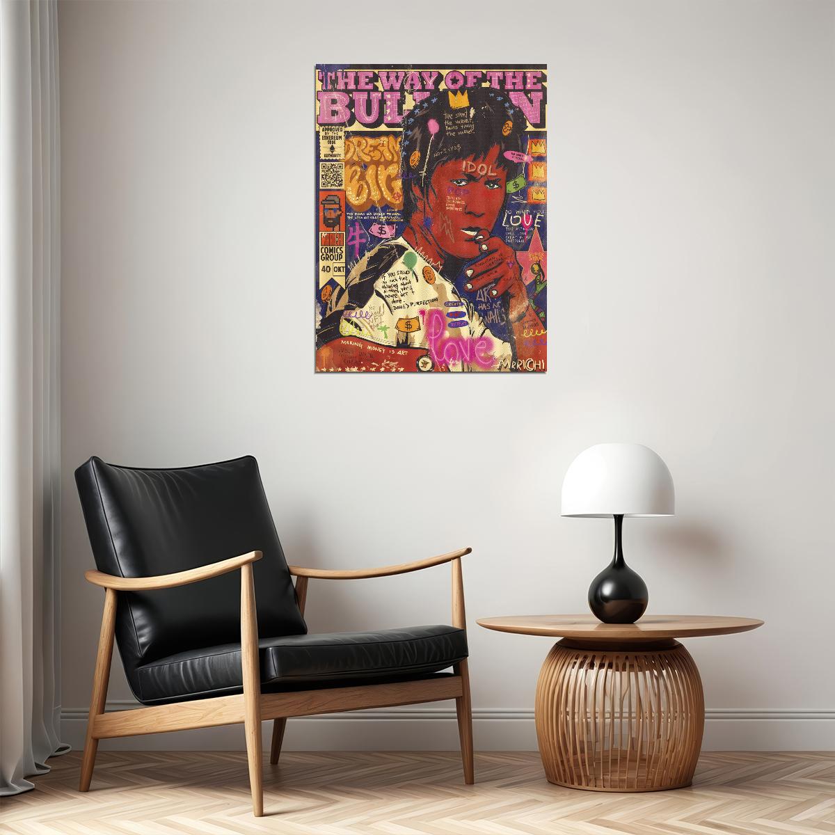Bruce Lee The Way of the Dragon Pop Art Poster Graffiti Martial Arts Inspirational Print - xonomax