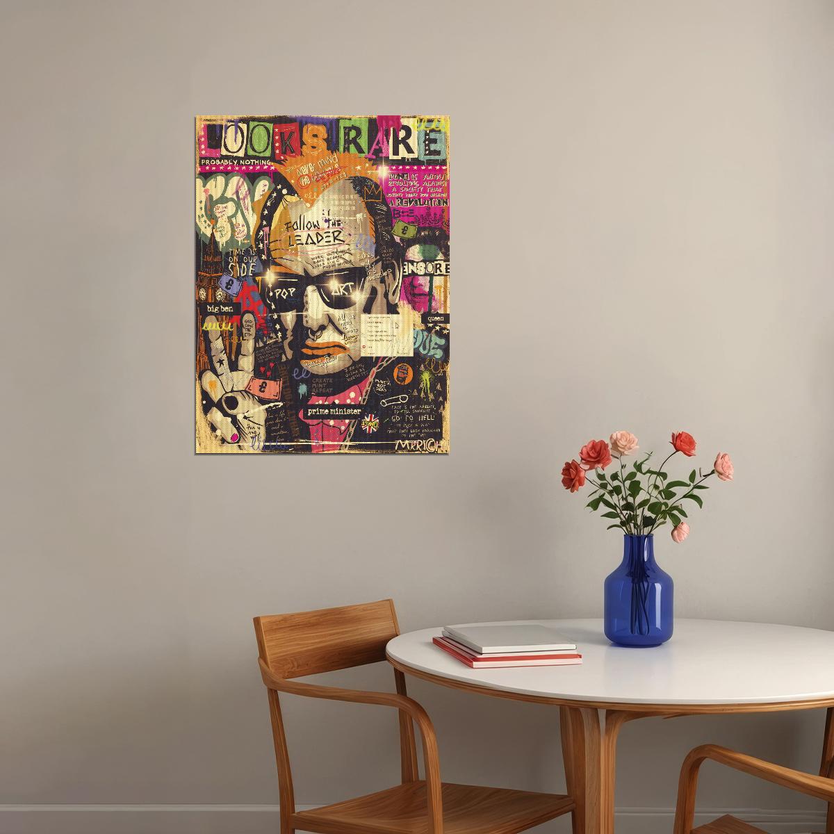 Albert Einstein Graffiti Pop Art Poster Modern Physicist Tribute Rare Street Art Print - xonomax