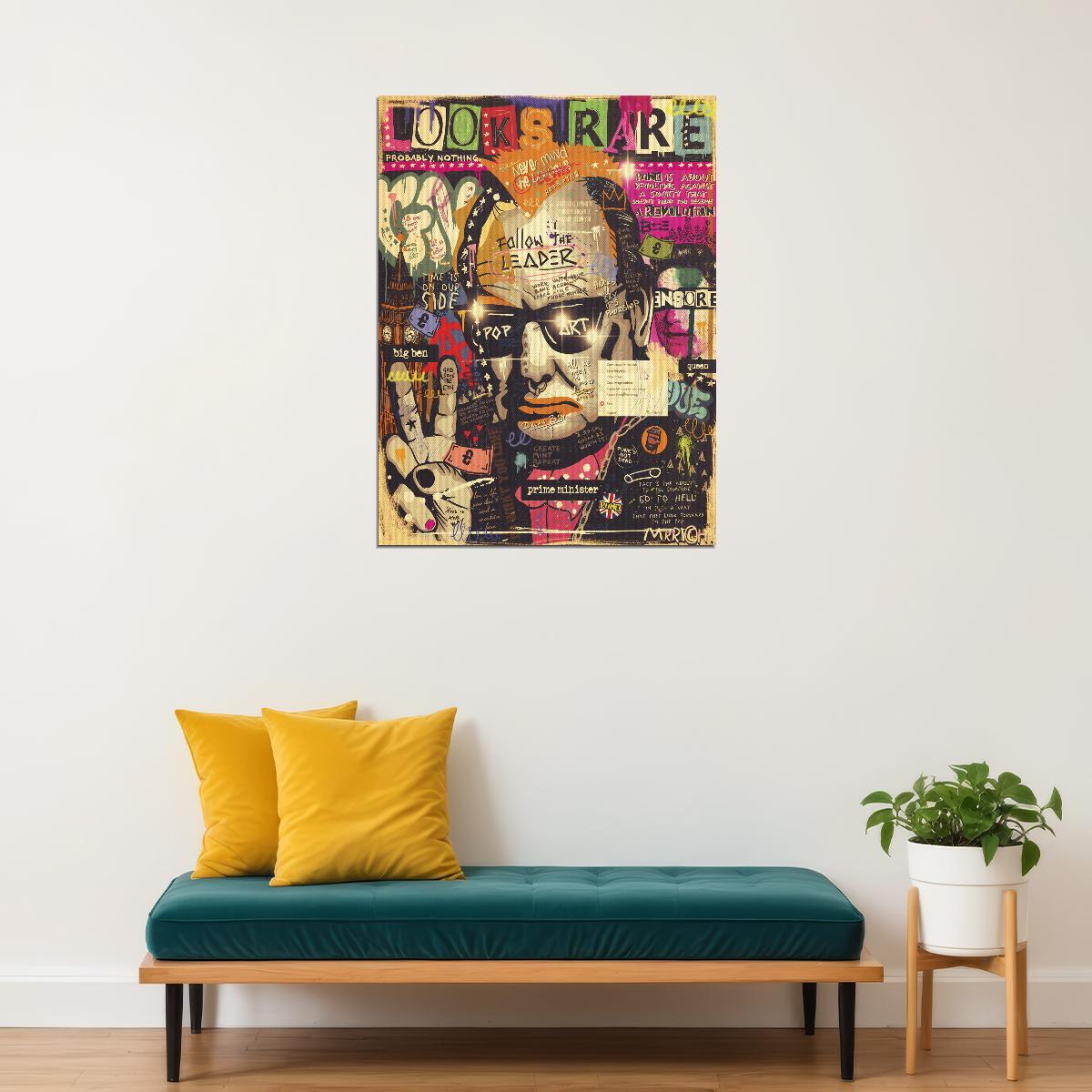Albert Einstein Graffiti Pop Art Poster Modern Physicist Tribute Rare Street Art Print - xonomax