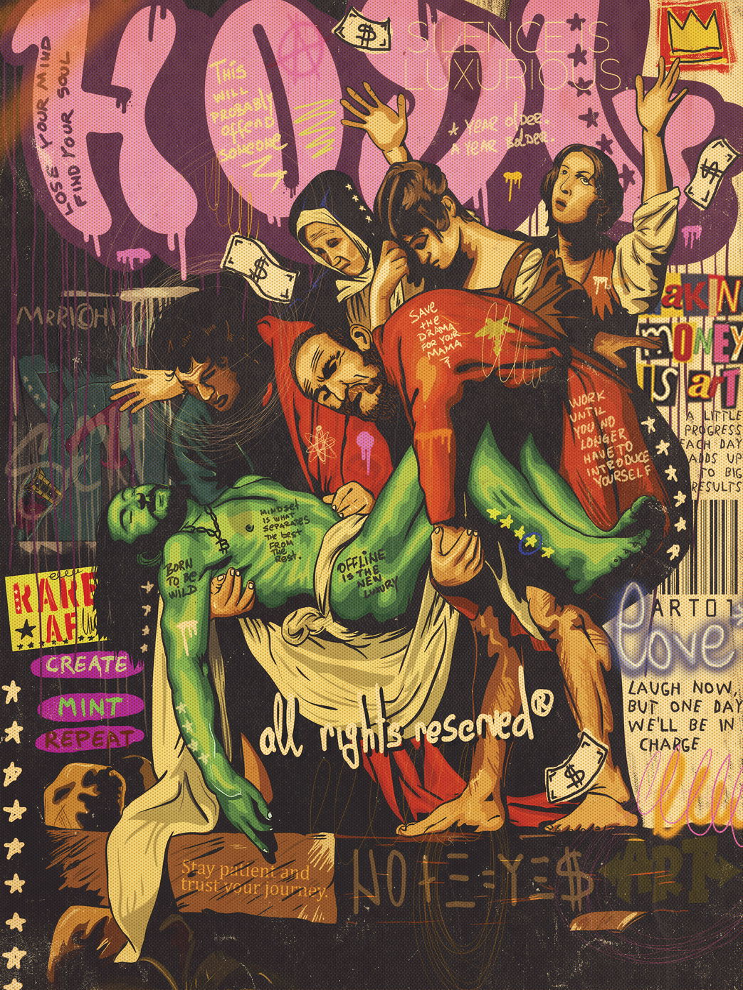 Jesus Graffiti Pop Art Poster Modern Religious Tribute Street Art Inspirational Print - xonomax