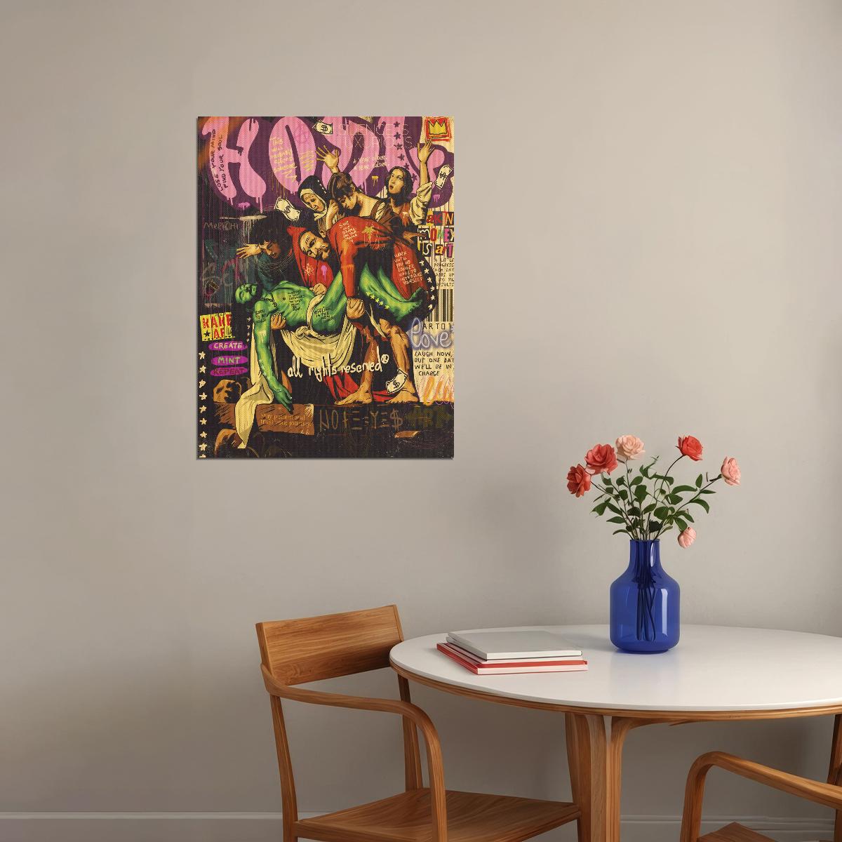 Jesus Graffiti Pop Art Poster Modern Religious Tribute Street Art Inspirational Print - xonomax