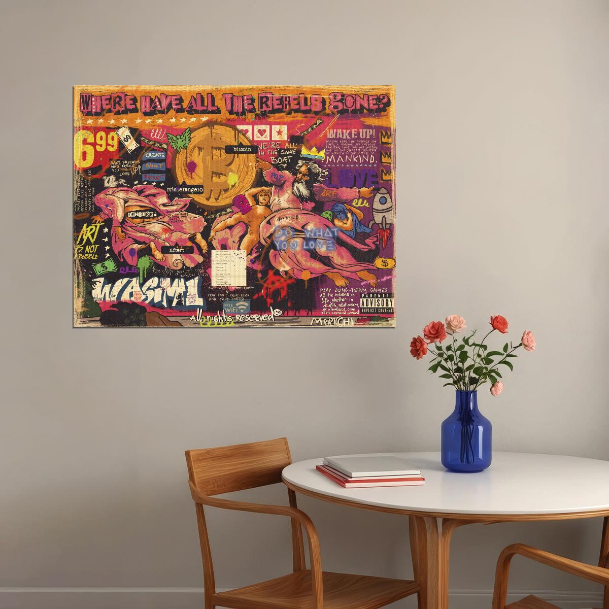 Comic Book Style Hero Pop Art Poster Graffiti Street Art Modern Superhero Tribute Print - xonomax