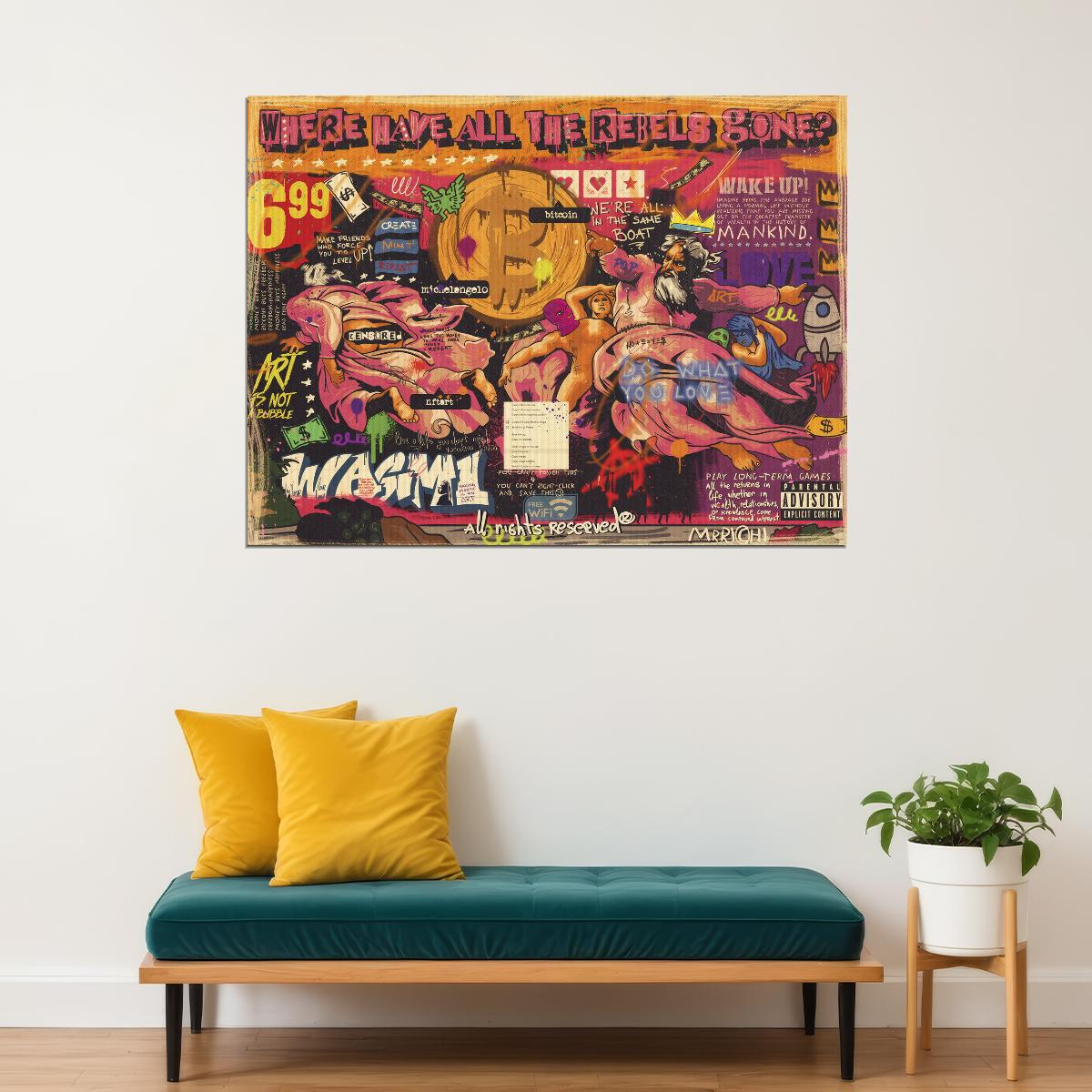 Comic Book Style Hero Pop Art Poster Graffiti Street Art Modern Superhero Tribute Print - xonomax