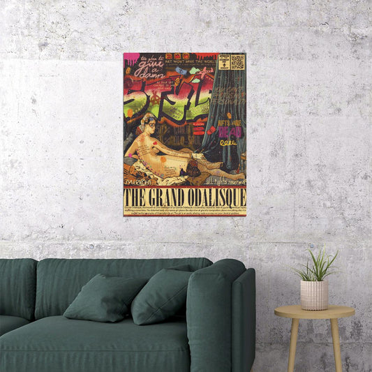 The Grand Odalisque Pop Art Poster Modern Graffiti Classic Art Tribute Street Art Print - xonomax