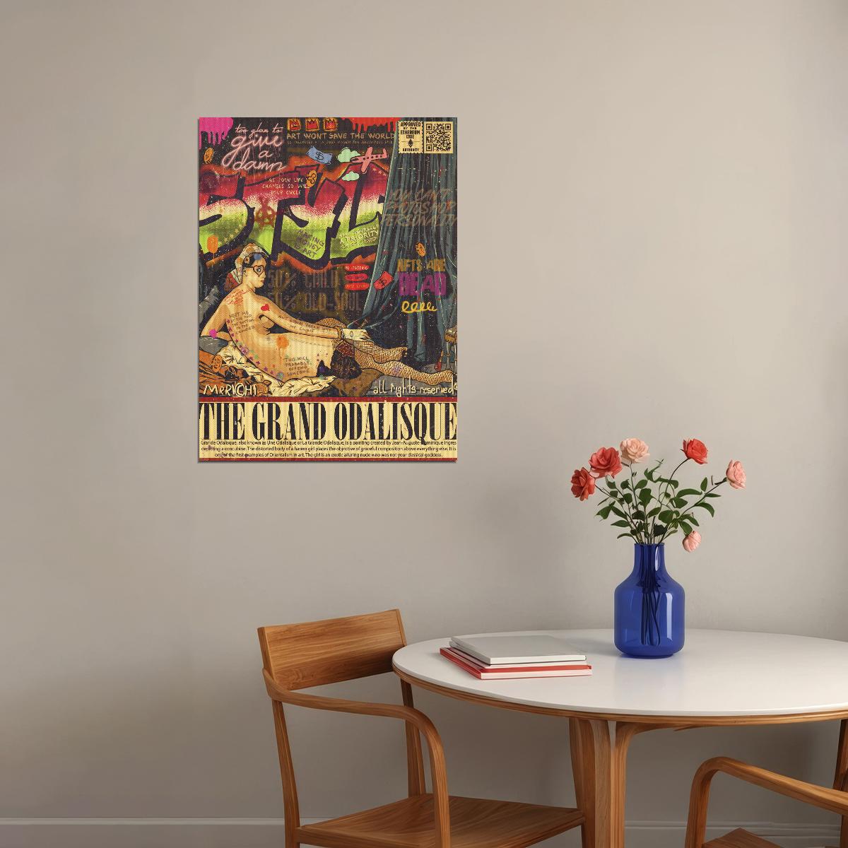 The Grand Odalisque Pop Art Poster Modern Graffiti Classic Art Tribute Street Art Print - xonomax