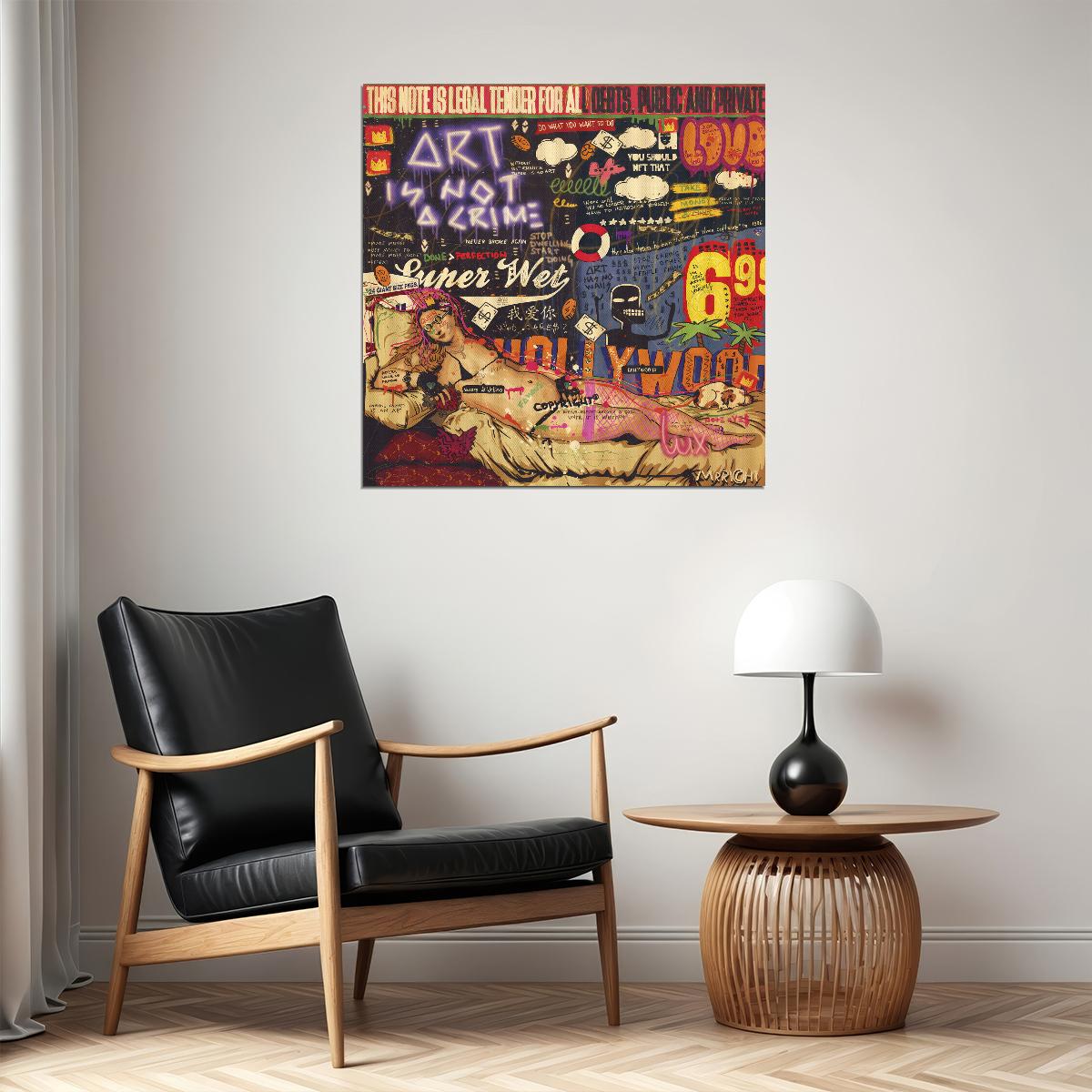 Venus of Urbino Pop Art Poster Graffiti Street Art Titian Tribute Modern Twist Print - xonomax