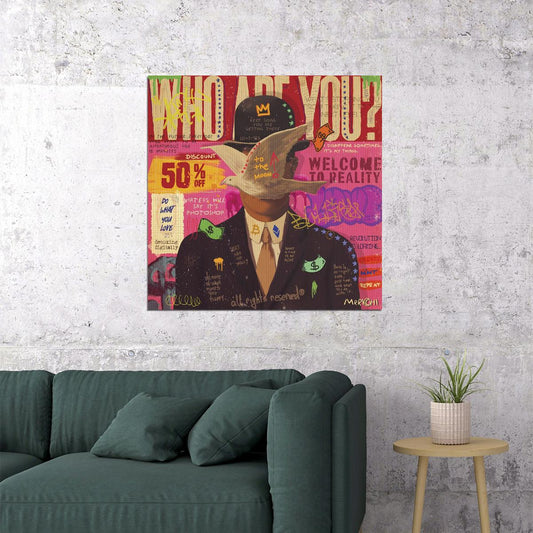 The Son of Man Pop Art Poster Magritte Tribute Graffiti Street Art Surreal Modern Print - xonomax