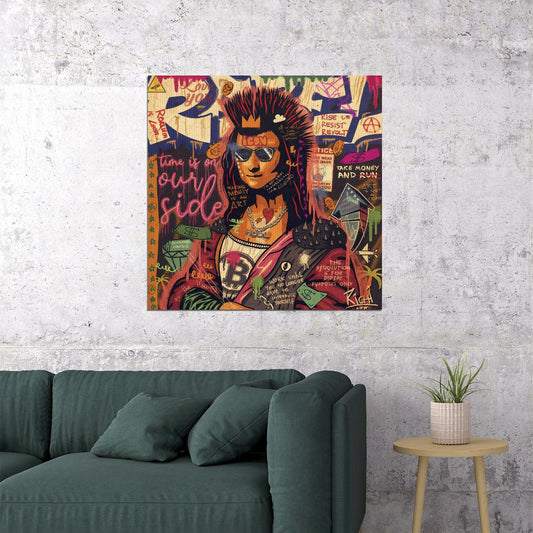 Punk Mona Lisa Pop Art Poster Graffiti Street Art Bitcoin Modern Rebel Tribute Print - xonomax