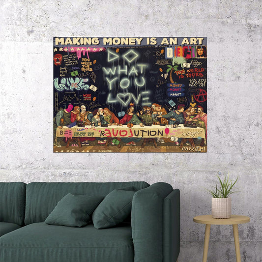 The Last Supper Jesus Pop Art Poster Graffiti Street Art Modern Religious Tribute Print - xonomax