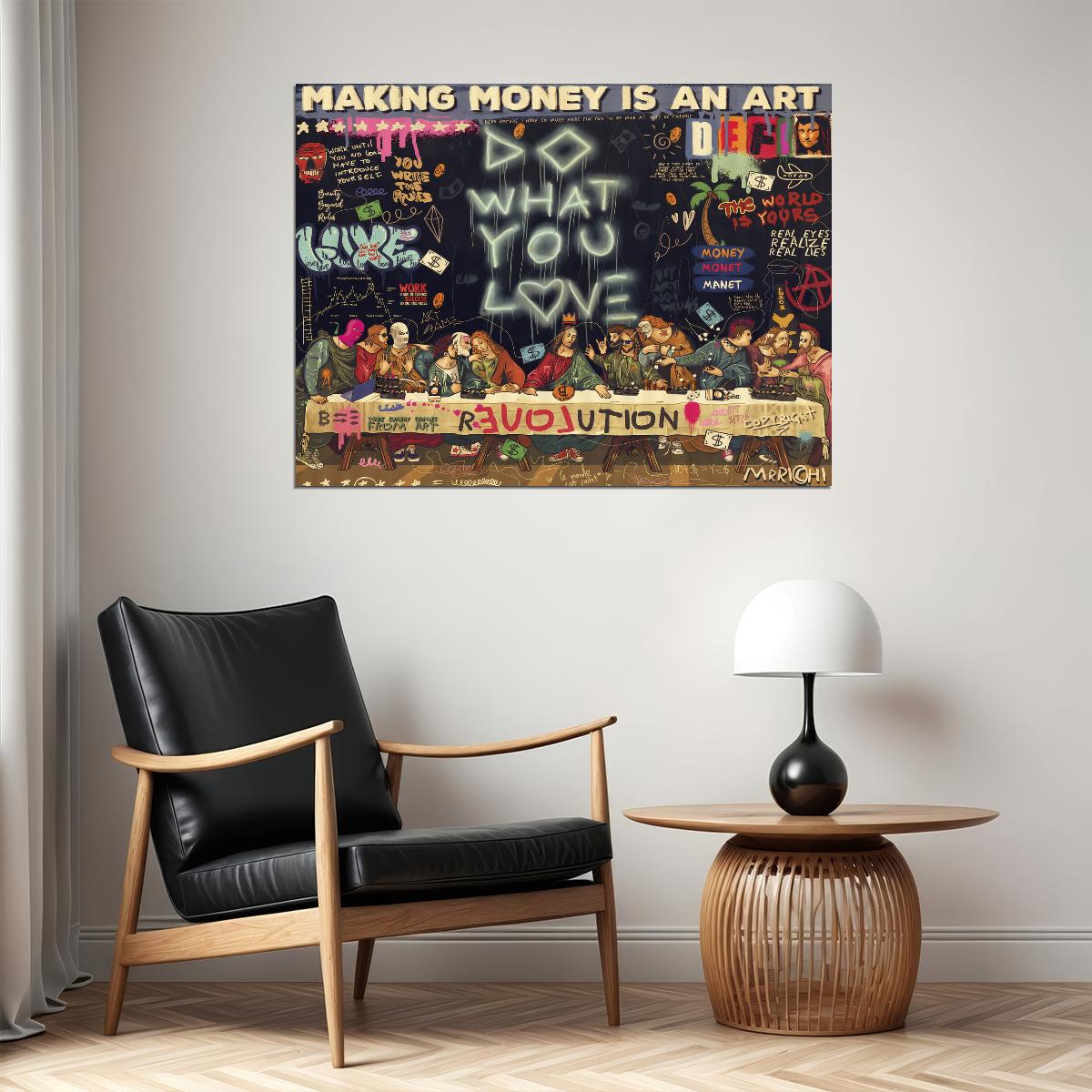 The Last Supper Jesus Pop Art Poster Graffiti Street Art Modern Religious Tribute Print - xonomax