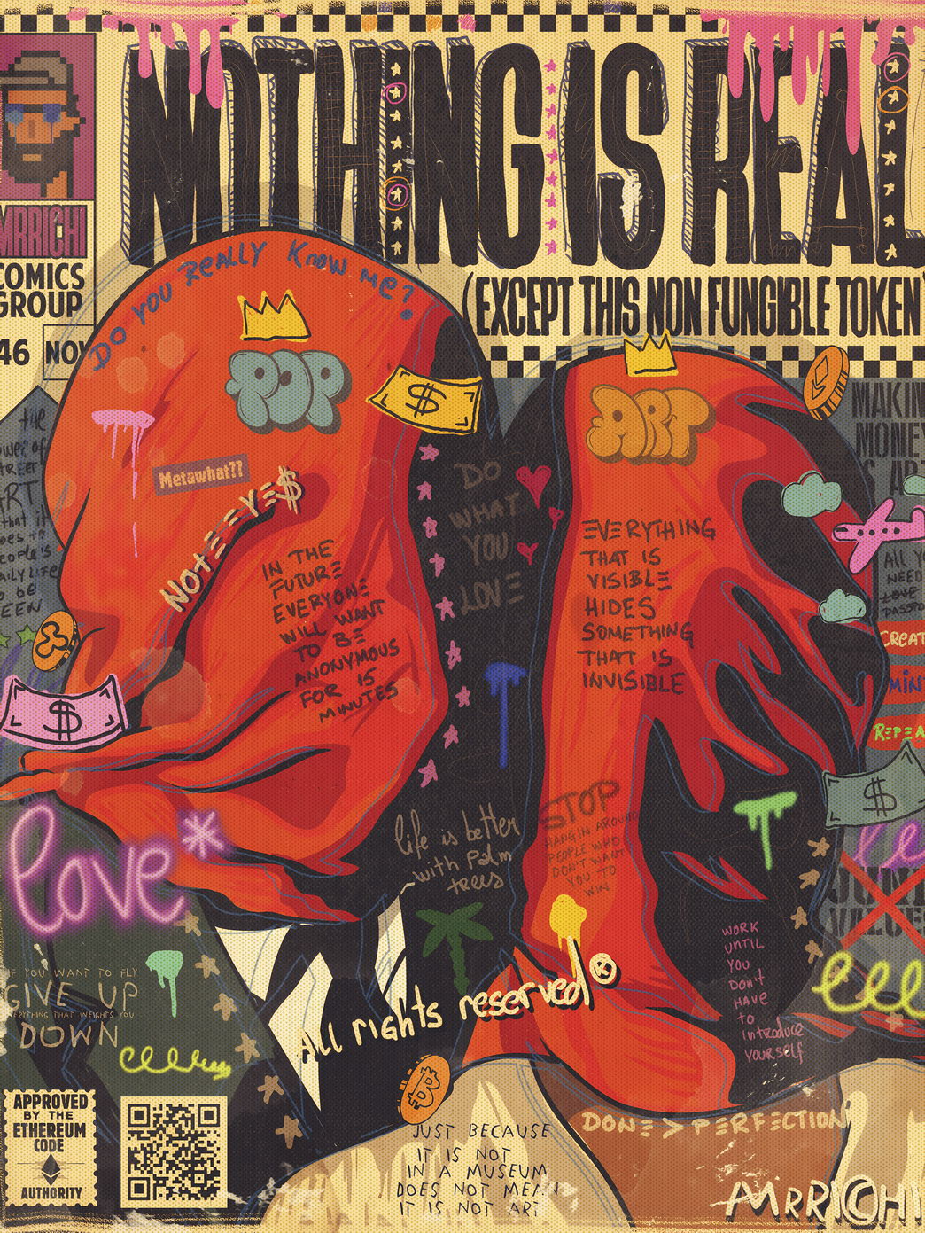Nothing Is Real Pop Art Poster Graffiti Street Art Elephant Surreal Modern Print - xonomax