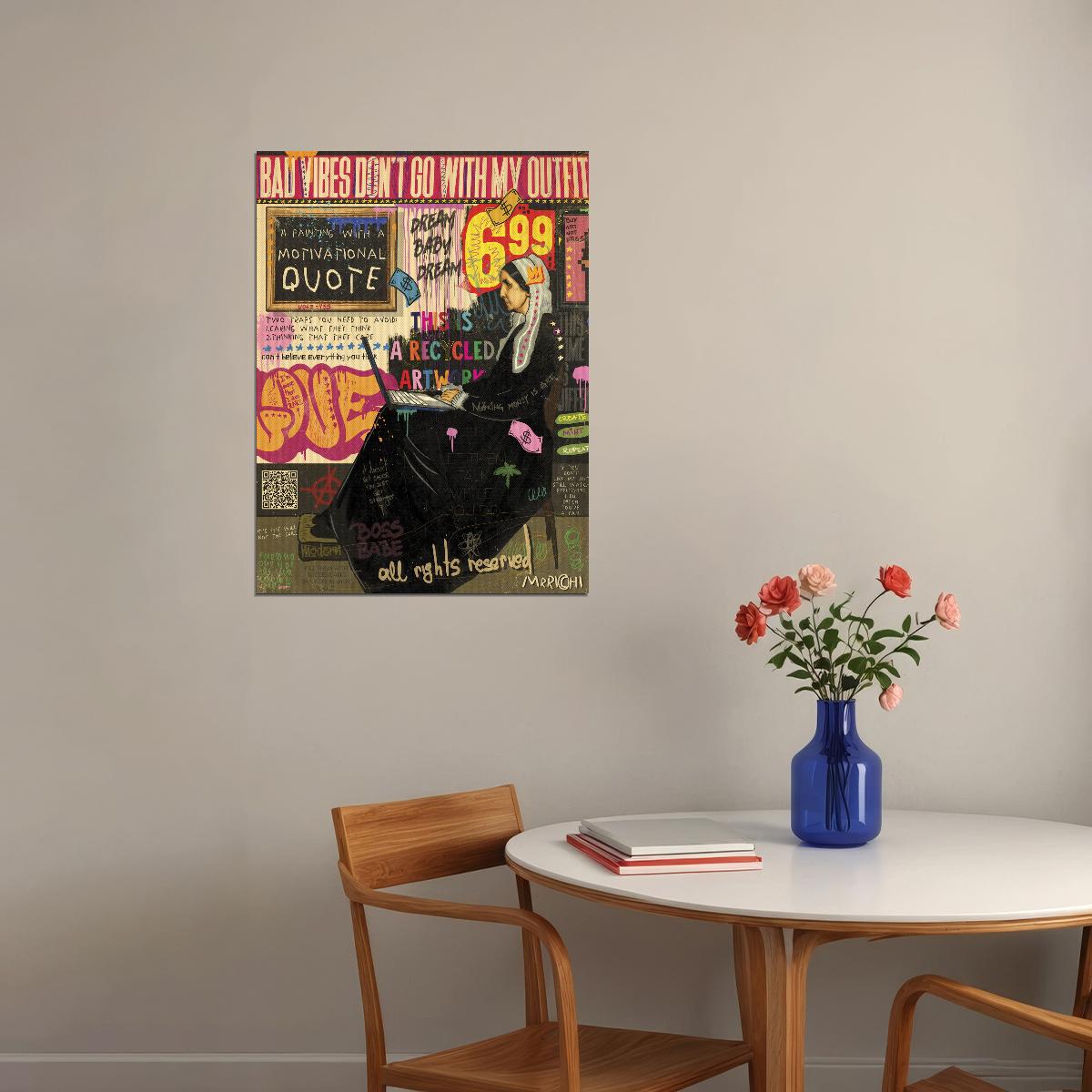 Whistler's Mother Pop Art Poster Graffiti Street Art Classic Art Modern Twist Print - xonomax