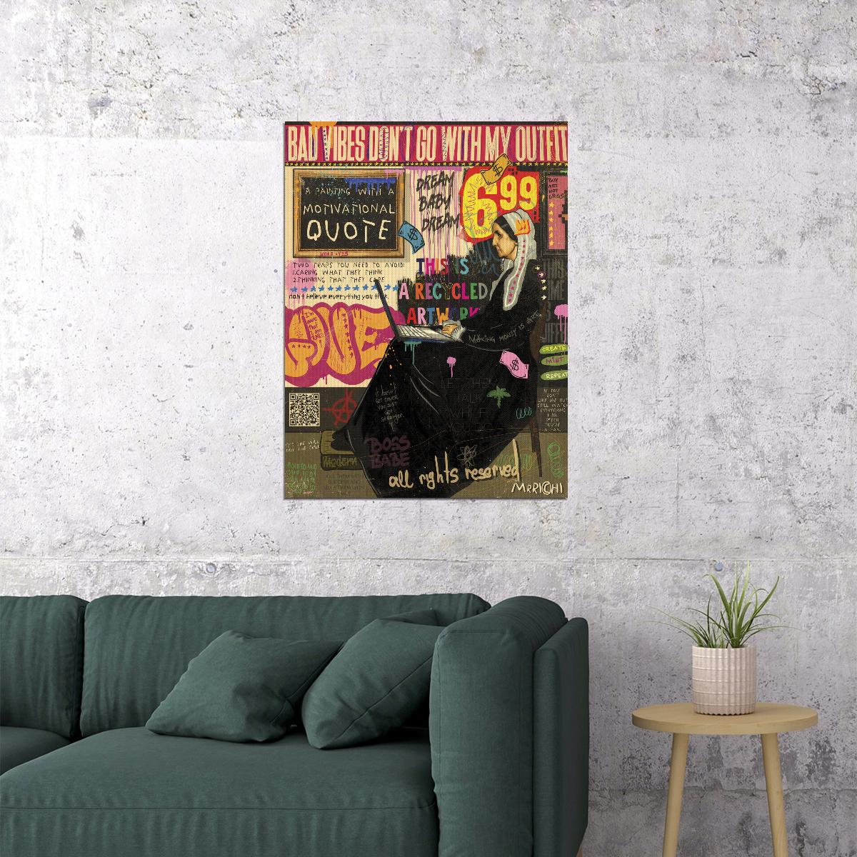 Whistler's Mother Pop Art Poster Graffiti Street Art Classic Art Modern Twist Print - xonomax