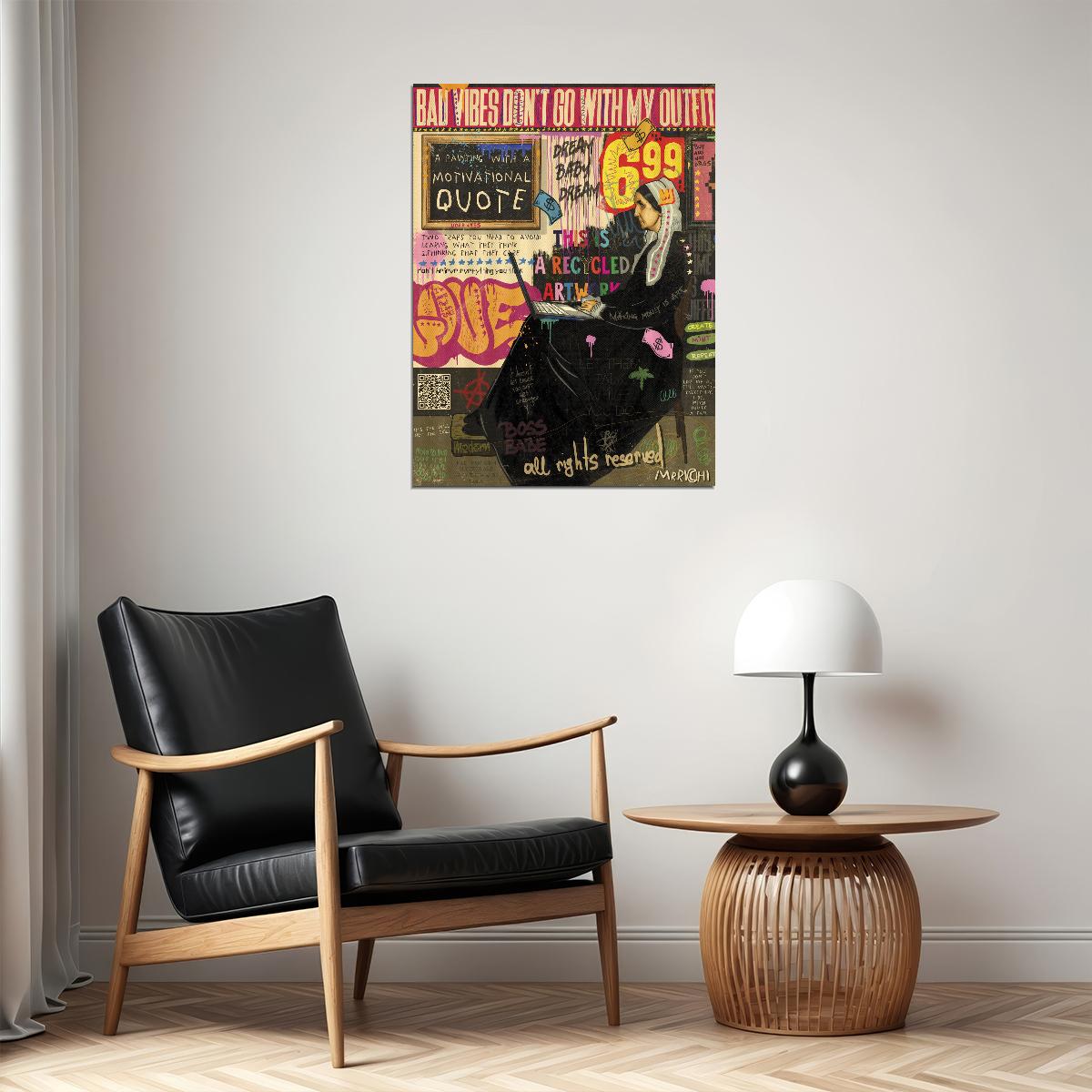 Whistler's Mother Pop Art Poster Graffiti Street Art Classic Art Modern Twist Print - xonomax