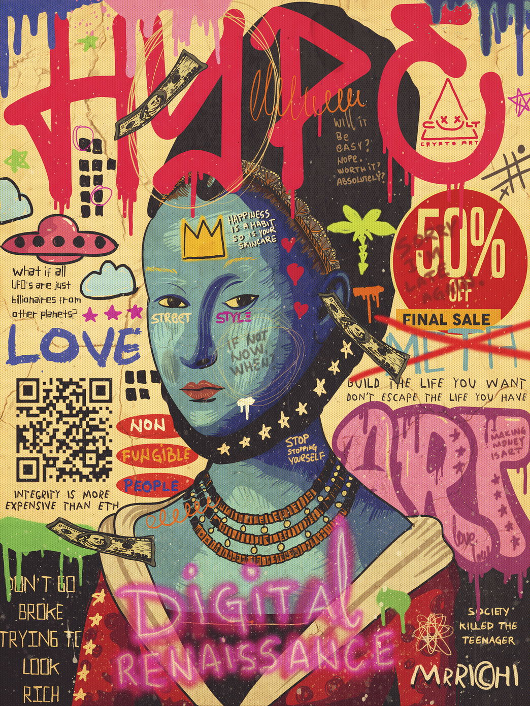 Hope Pop Art Poster Graffiti Street Art Love Symbol Modern Inspirational Print - xonomax