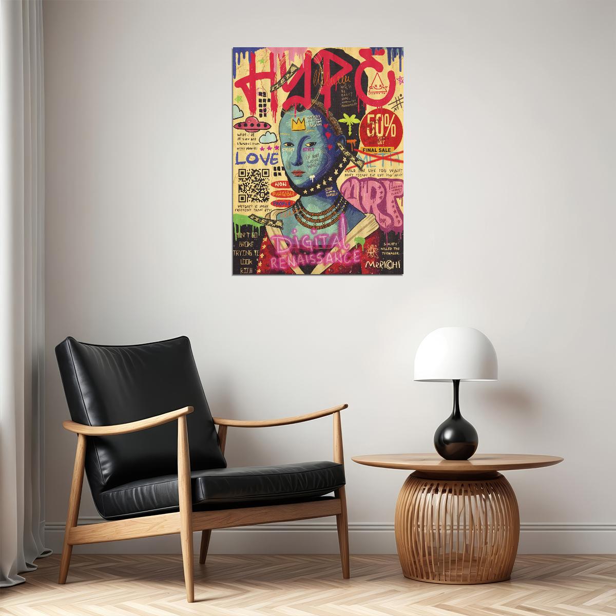 Hope Pop Art Poster Graffiti Street Art Love Symbol Modern Inspirational Print - xonomax