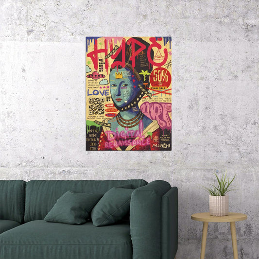 Hope Pop Art Poster Graffiti Street Art Love Symbol Modern Inspirational Print - xonomax
