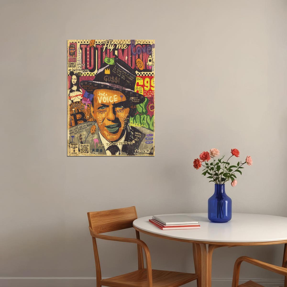 Frank Sinatra Pop Art Poster Graffiti Street Art Classic Singer Tribute Modern Print - xonomax