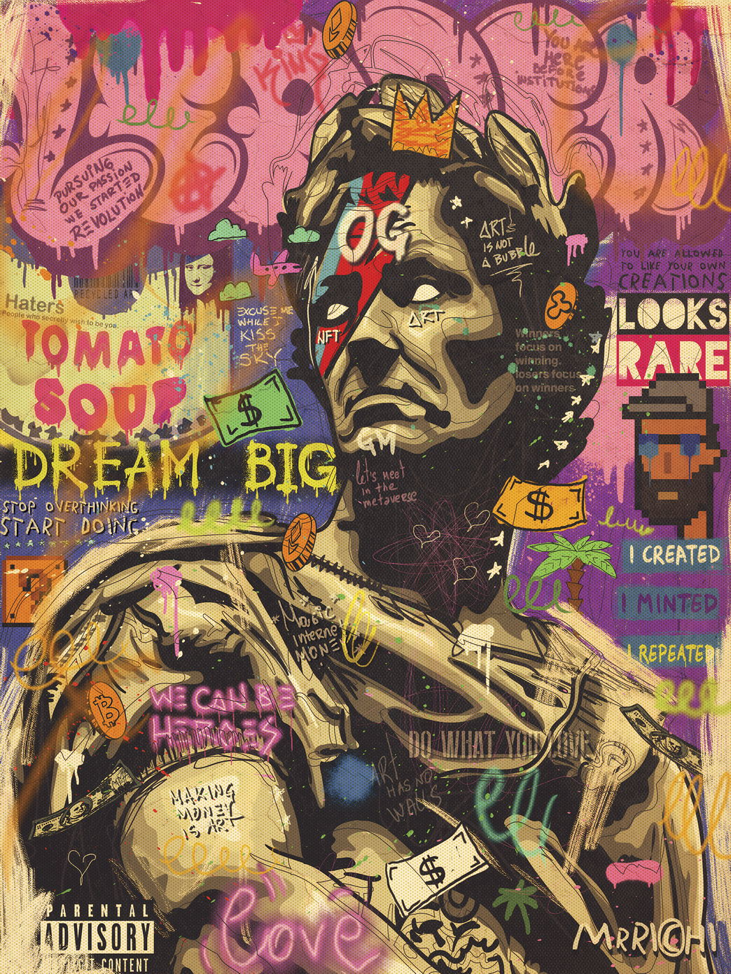 David Statue Pop Art Poster Graffiti Street Art Michelangelo Tribute Modern Classic Print - xonomax
