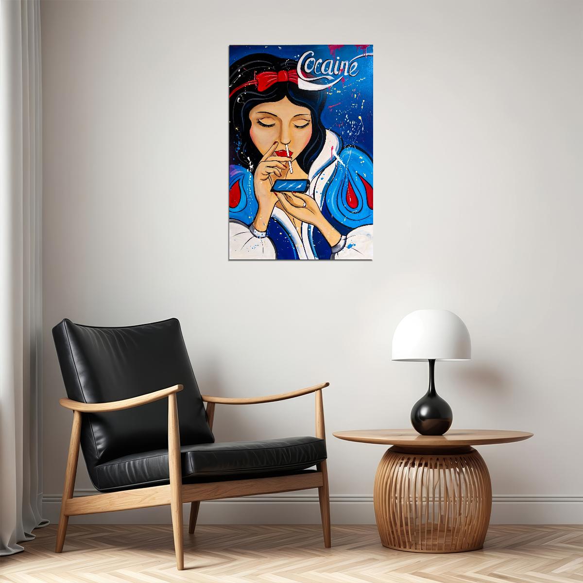 Snow White Cocaine Pop Art Poster Graffiti Street Art Controversial Fairy Tale Modern Print - xonomax