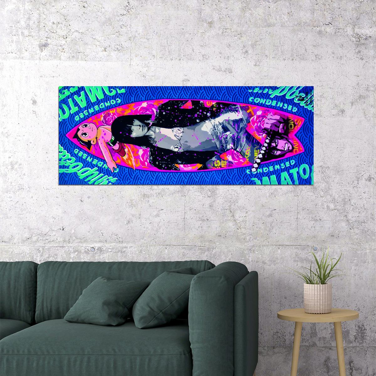 Neon Surreal Pop Art Poster Graffiti Street Art Colorful Modern Psychedelic Print - xonomax