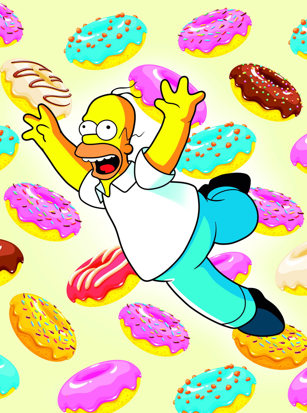 Homer Simpson Donuts Pop Art Poster Graffiti Street Art Colorful Cartoon Modern Funny Print - xonomax