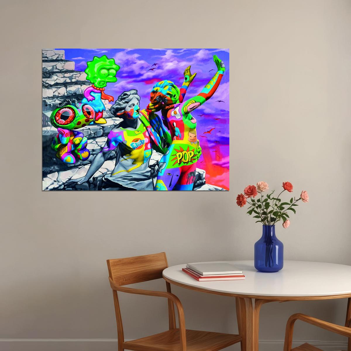Colorful Fantasy Pop Art Poster Graffiti Street Art Modern Surreal Digital Artwork Print - xonomax